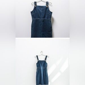 Madewell Hillview Denim Overall Dress Medium Wash Size 2 Pinafore Mini